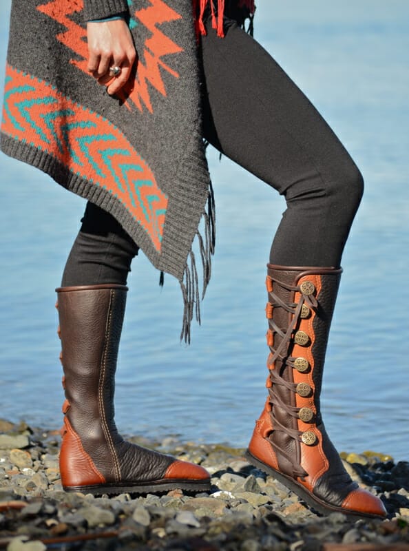 Blue moccasin boots sale