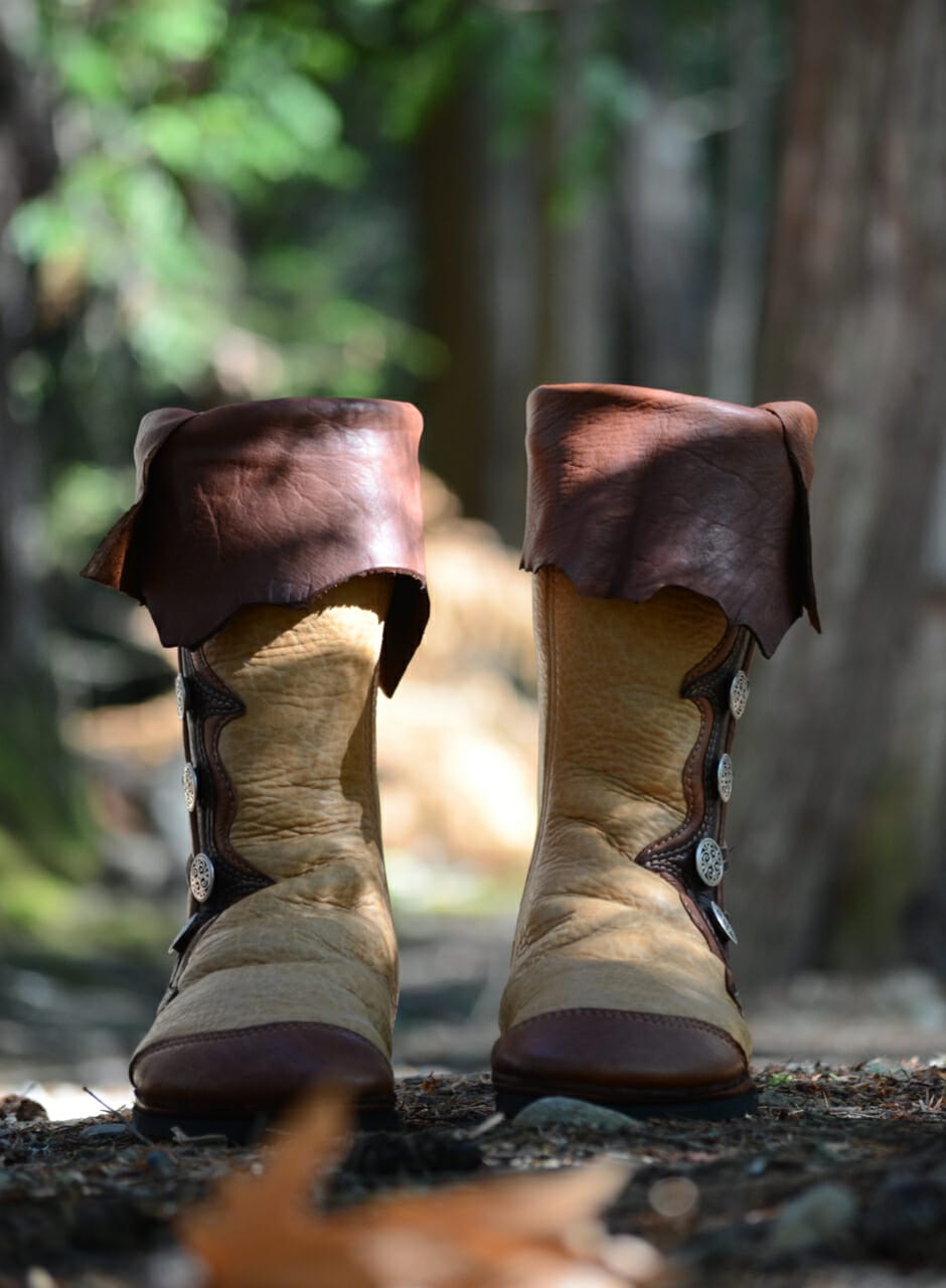 Handmade leather 2024 moccasin boots